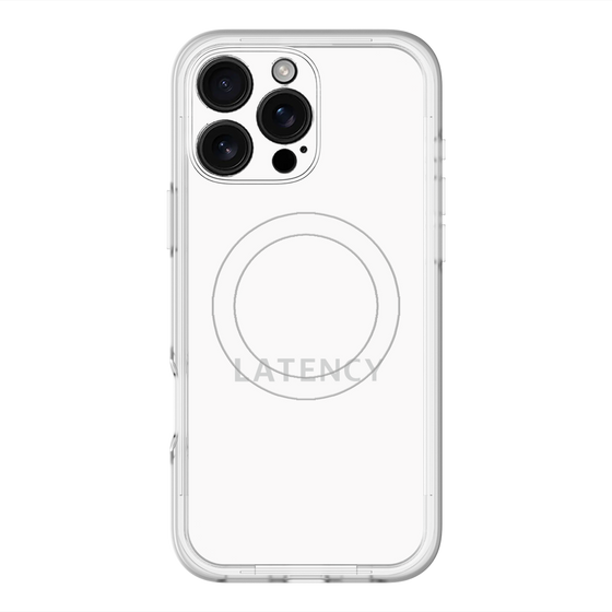 スリムプロテクションプレミアムケース with MagSafe［ LATENCY - Logotype - White ］