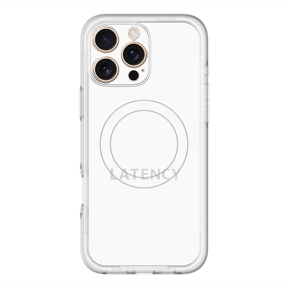 スリムプロテクションプレミアムケース with MagSafe［ LATENCY - Logotype - White ］
