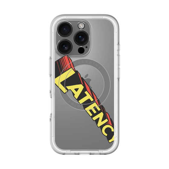 スリムプロテクションプレミアムケース with MagSafe［ LATENCY - Rock logo - Clear ］