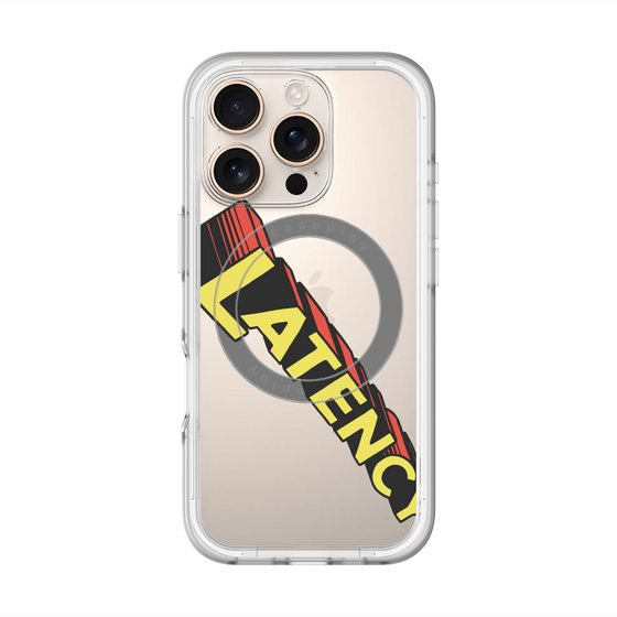 スリムプロテクションプレミアムケース with MagSafe［ LATENCY - Rock logo - Clear ］