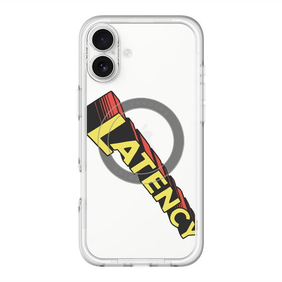 スリムプロテクションプレミアムケース with MagSafe［ LATENCY - Rock logo - Clear ］