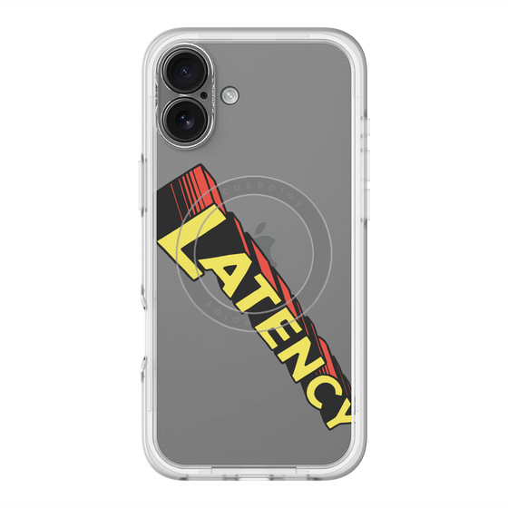 スリムプロテクションプレミアムケース with MagSafe［ LATENCY - Rock logo - Clear ］