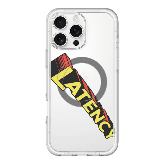 スリムプロテクションプレミアムケース with MagSafe［ LATENCY - Rock logo - Clear ］