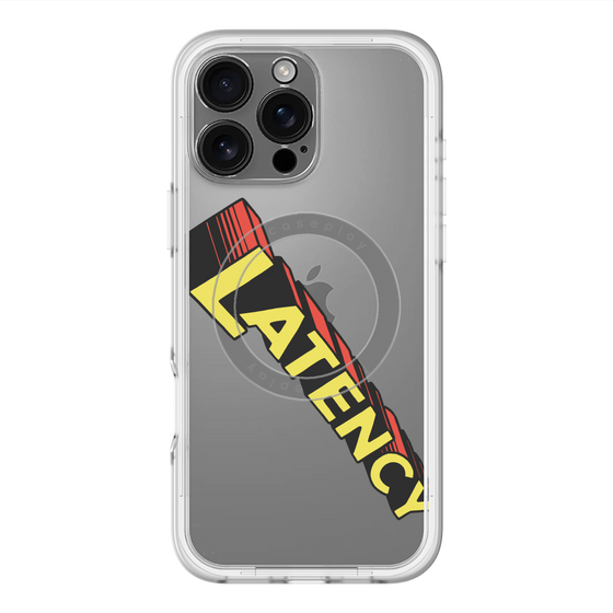 スリムプロテクションプレミアムケース with MagSafe［ LATENCY - Rock logo - Clear ］