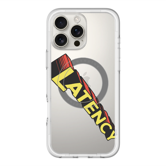 スリムプロテクションプレミアムケース with MagSafe［ LATENCY - Rock logo - Clear ］