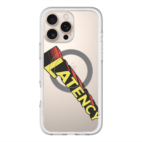 スリムプロテクションプレミアムケース with MagSafe［ LATENCY - Rock logo - Clear ］
