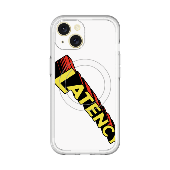 スリムプロテクションプレミアムケース with MagSafe［ LATENCY - Rock logo - White ］
