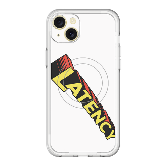スリムプロテクションプレミアムケース with MagSafe［ LATENCY - Rock logo - White ］
