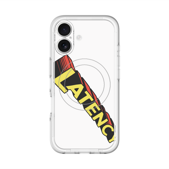 スリムプロテクションプレミアムケース with MagSafe［ LATENCY - Rock logo - White ］
