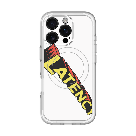 スリムプロテクションプレミアムケース with MagSafe［ LATENCY - Rock logo - White ］