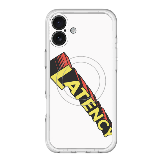 スリムプロテクションプレミアムケース with MagSafe［ LATENCY - Rock logo - White ］