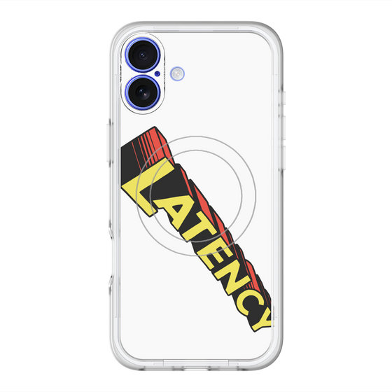 スリムプロテクションプレミアムケース with MagSafe［ LATENCY - Rock logo - White ］