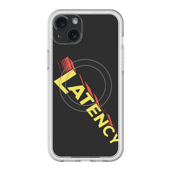 スリムプロテクションプレミアムケース with MagSafe［ LATENCY - Rock logo - Black ］