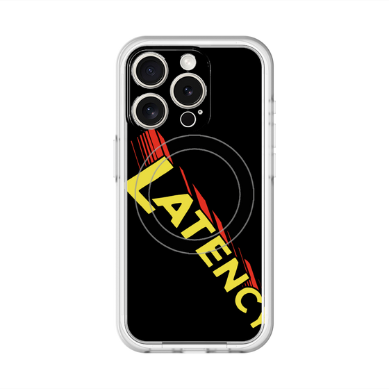 スリムプロテクションプレミアムケース with MagSafe［ LATENCY - Rock logo - Black ］
