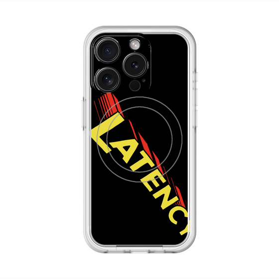 スリムプロテクションプレミアムケース with MagSafe［ LATENCY - Rock logo - Black ］