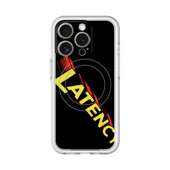スリムプロテクションプレミアムケース with MagSafe［ LATENCY - Rock logo - Black ］