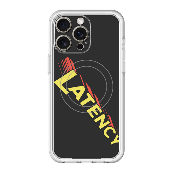 スリムプロテクションプレミアムケース with MagSafe［ LATENCY - Rock logo - Black ］