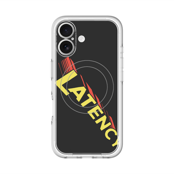 スリムプロテクションプレミアムケース with MagSafe［ LATENCY - Rock logo - Black ］