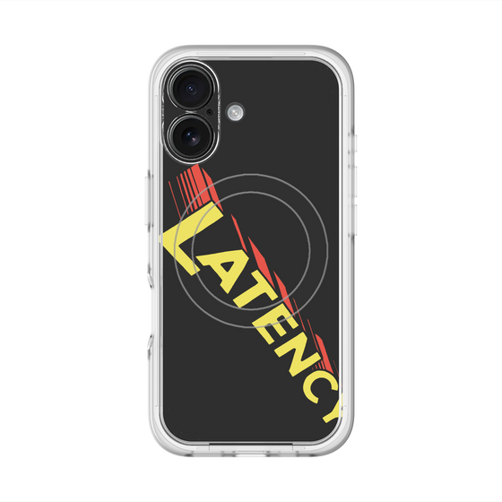 スリムプロテクションプレミアムケース with MagSafe［ LATENCY - Rock logo - Black ］