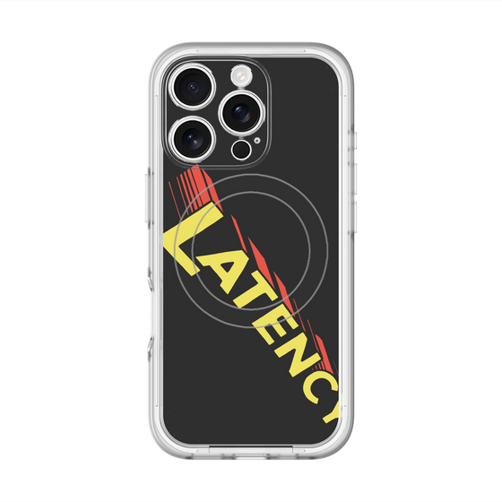 スリムプロテクションプレミアムケース with MagSafe［ LATENCY - Rock logo - Black ］