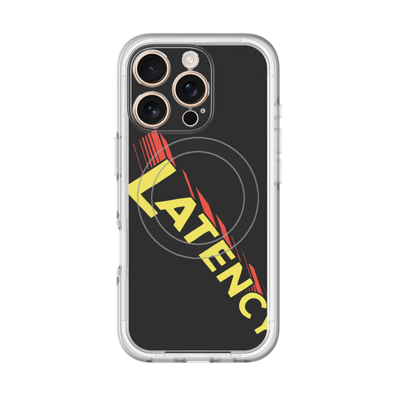 スリムプロテクションプレミアムケース with MagSafe［ LATENCY - Rock logo - Black ］