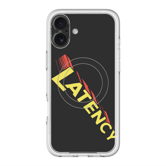スリムプロテクションプレミアムケース with MagSafe［ LATENCY - Rock logo - Black ］