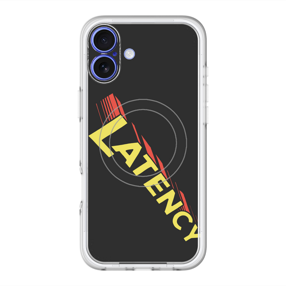 スリムプロテクションプレミアムケース with MagSafe［ LATENCY - Rock logo - Black ］