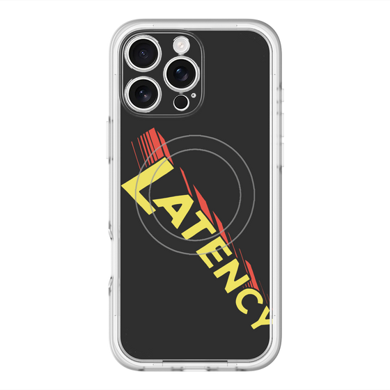 スリムプロテクションプレミアムケース with MagSafe［ LATENCY - Rock logo - Black ］
