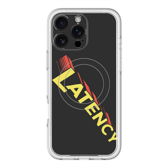 スリムプロテクションプレミアムケース with MagSafe［ LATENCY - Rock logo - Black ］