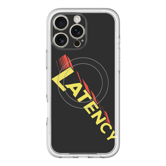 スリムプロテクションプレミアムケース with MagSafe［ LATENCY - Rock logo - Black ］