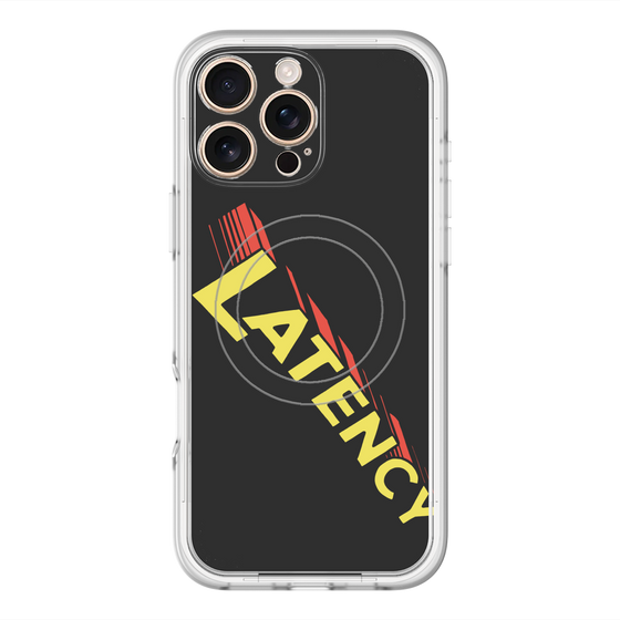 スリムプロテクションプレミアムケース with MagSafe［ LATENCY - Rock logo - Black ］