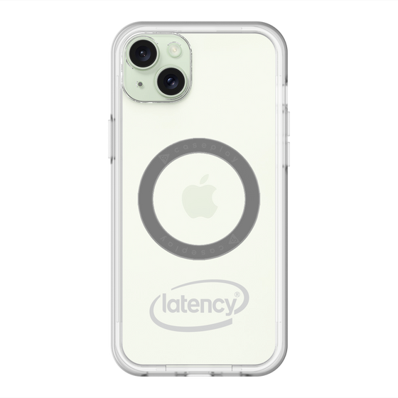 スリムプロテクションプレミアムケース with MagSafe［ LATENCY - Circle logo - Gray ］