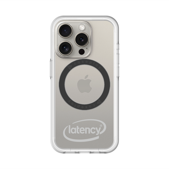 スリムプロテクションプレミアムケース with MagSafe［ LATENCY - Circle logo - Gray ］