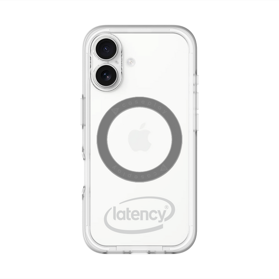 スリムプロテクションプレミアムケース with MagSafe［ LATENCY - Circle logo - Gray ］