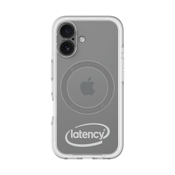 スリムプロテクションプレミアムケース with MagSafe［ LATENCY - Circle logo - Gray ］