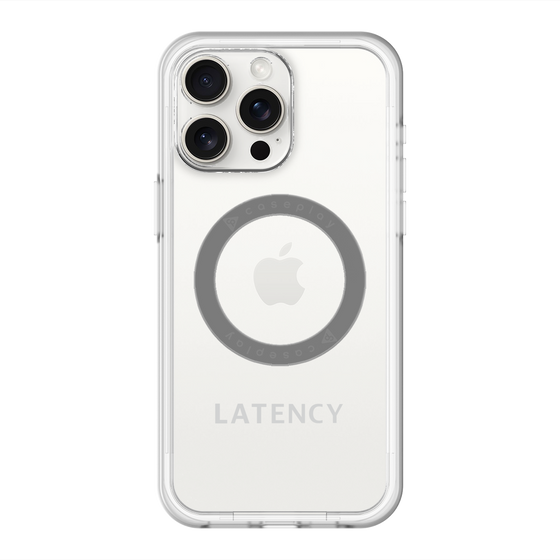 スリムプロテクションプレミアムケース with MagSafe［ LATENCY - Logotype - Gray ］