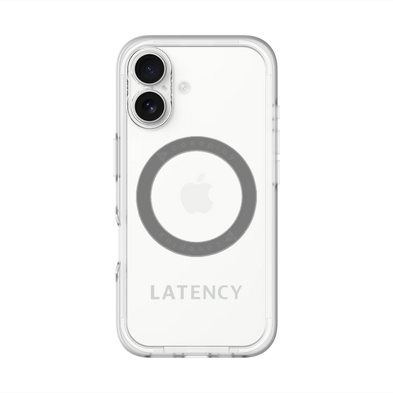 スリムプロテクションプレミアムケース with MagSafe［ LATENCY - Logotype - Gray ］