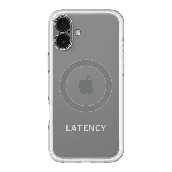 スリムプロテクションプレミアムケース with MagSafe［ LATENCY - Logotype - Gray ］
