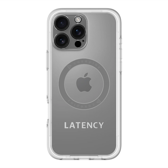 スリムプロテクションプレミアムケース with MagSafe［ LATENCY - Logotype - Gray ］