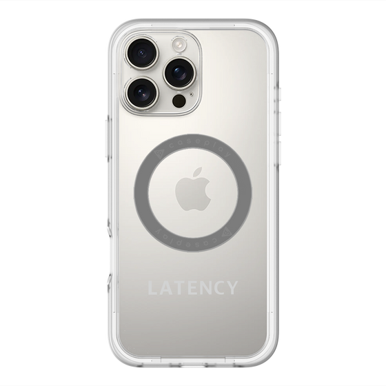 スリムプロテクションプレミアムケース with MagSafe［ LATENCY - Logotype - Gray ］
