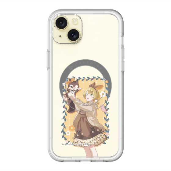 スリムプロテクションプレミアムケース with MagSafe［ 初音ミク×クッピーラムネ - 鏡音リン×ラム - 等身イラスト1 ］
