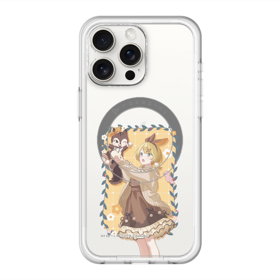 スリムプロテクションプレミアムケース with MagSafe［ 初音ミク×クッピーラムネ - 鏡音リン×ラム - 等身イラスト1 ］