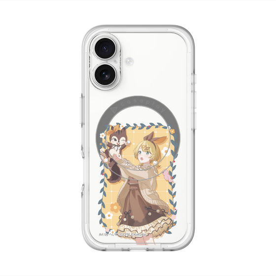 スリムプロテクションプレミアムケース with MagSafe［ 初音ミク×クッピーラムネ - 鏡音リン×ラム - 等身イラスト1 ］