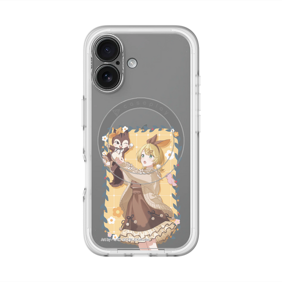スリムプロテクションプレミアムケース with MagSafe［ 初音ミク×クッピーラムネ - 鏡音リン×ラム - 等身イラスト1 ］