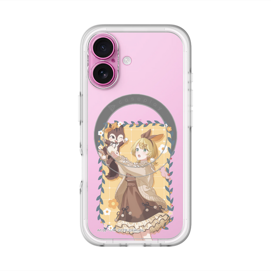 スリムプロテクションプレミアムケース with MagSafe［ 初音ミク×クッピーラムネ - 鏡音リン×ラム - 等身イラスト1 ］