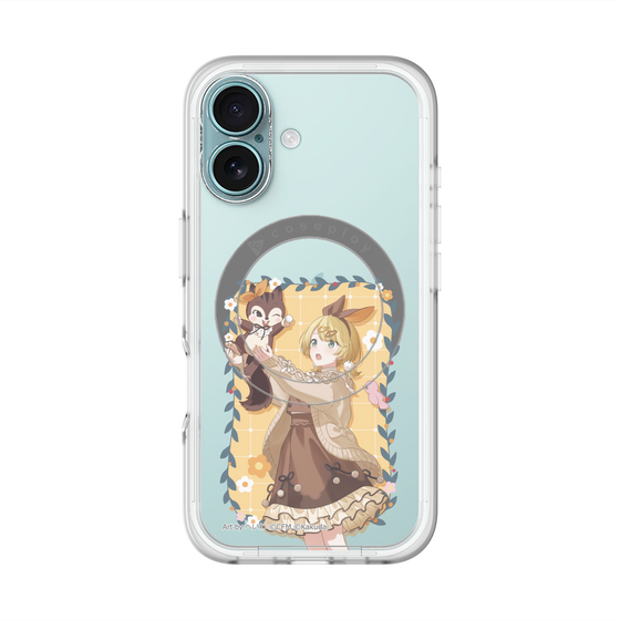 スリムプロテクションプレミアムケース with MagSafe［ 初音ミク×クッピーラムネ - 鏡音リン×ラム - 等身イラスト1 ］