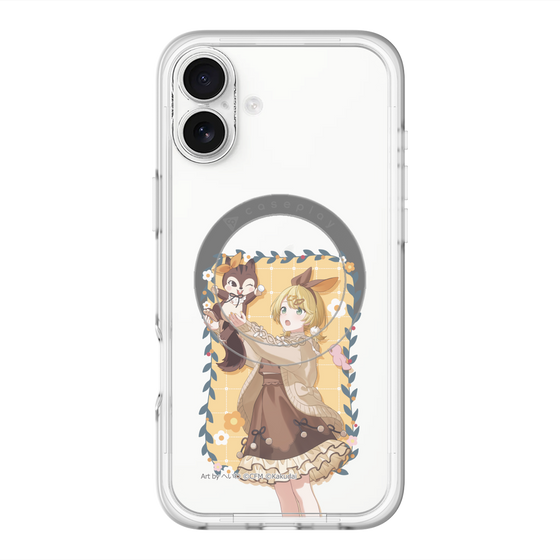 スリムプロテクションプレミアムケース with MagSafe［ 初音ミク×クッピーラムネ - 鏡音リン×ラム - 等身イラスト1 ］