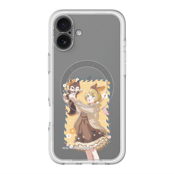 スリムプロテクションプレミアムケース with MagSafe［ 初音ミク×クッピーラムネ - 鏡音リン×ラム - 等身イラスト1 ］