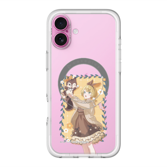 スリムプロテクションプレミアムケース with MagSafe［ 初音ミク×クッピーラムネ - 鏡音リン×ラム - 等身イラスト1 ］