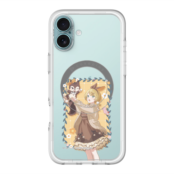 スリムプロテクションプレミアムケース with MagSafe［ 初音ミク×クッピーラムネ - 鏡音リン×ラム - 等身イラスト1 ］